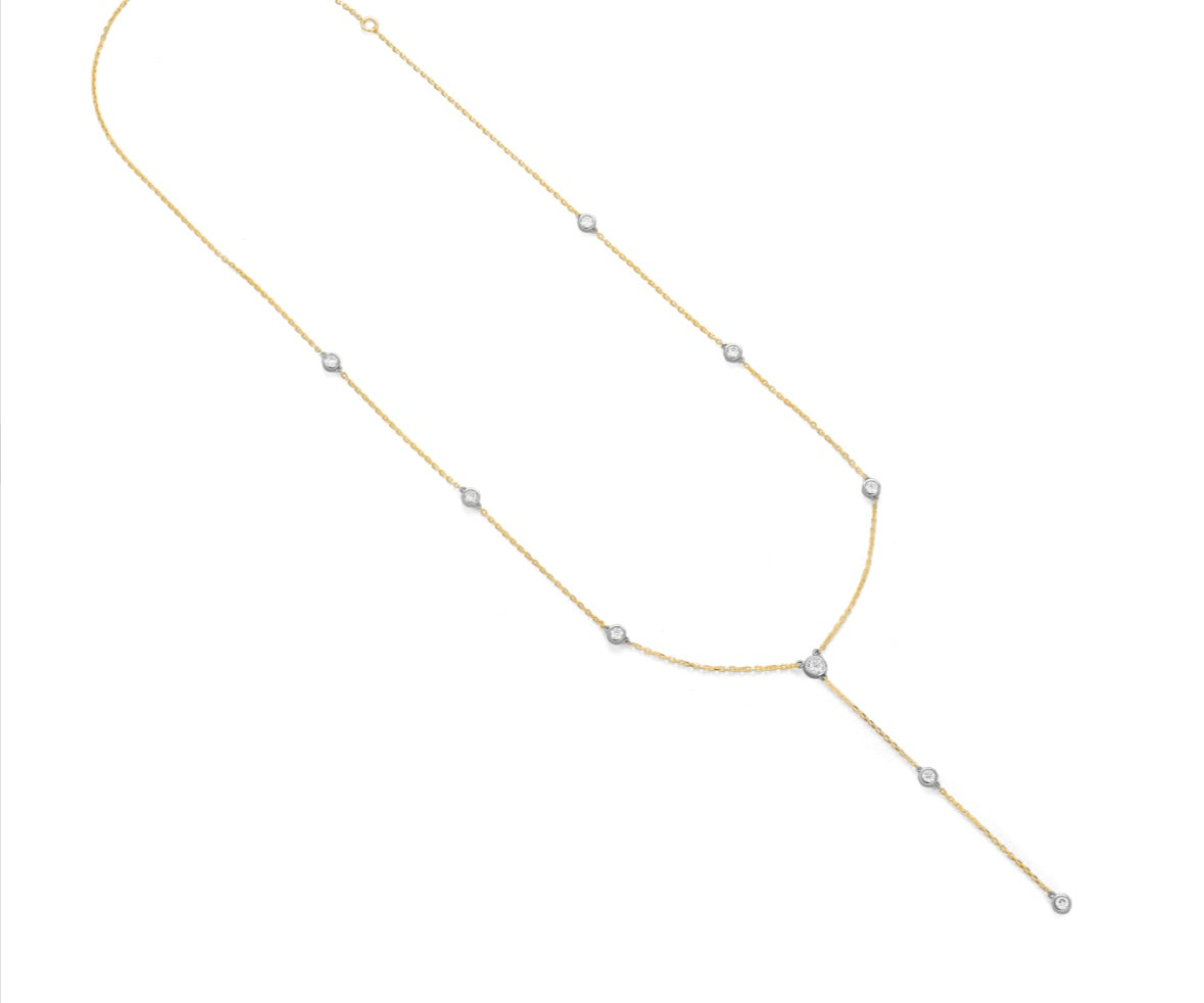 Bezel Set Diamond Necklace