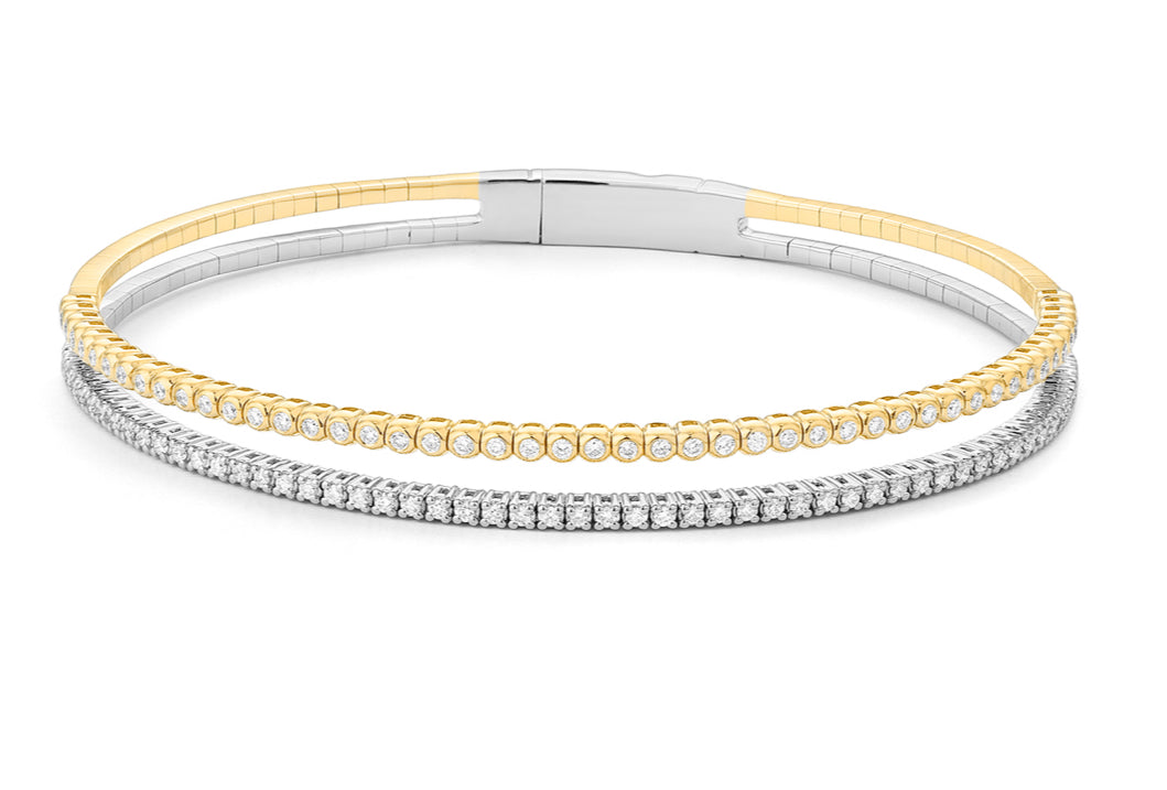 Two Tone Diamond Bangle