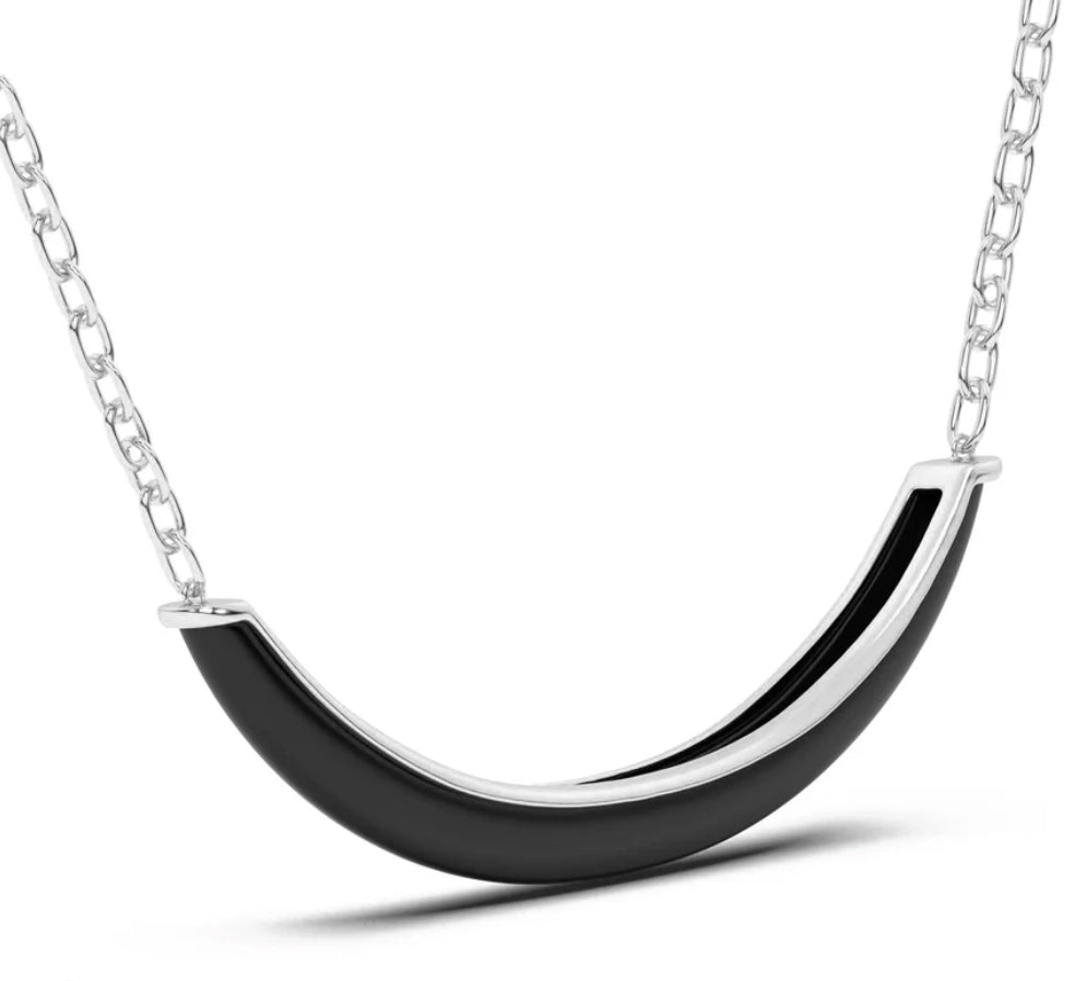 Luna Necklace Silver & Black Onyx