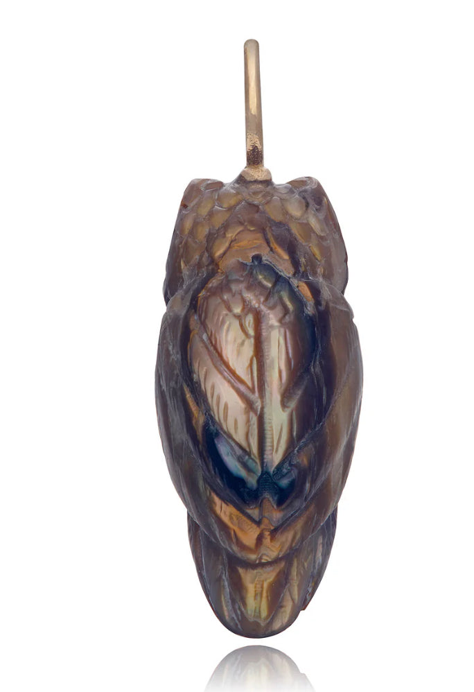 Copperish-Brown Owl Necklace Charm