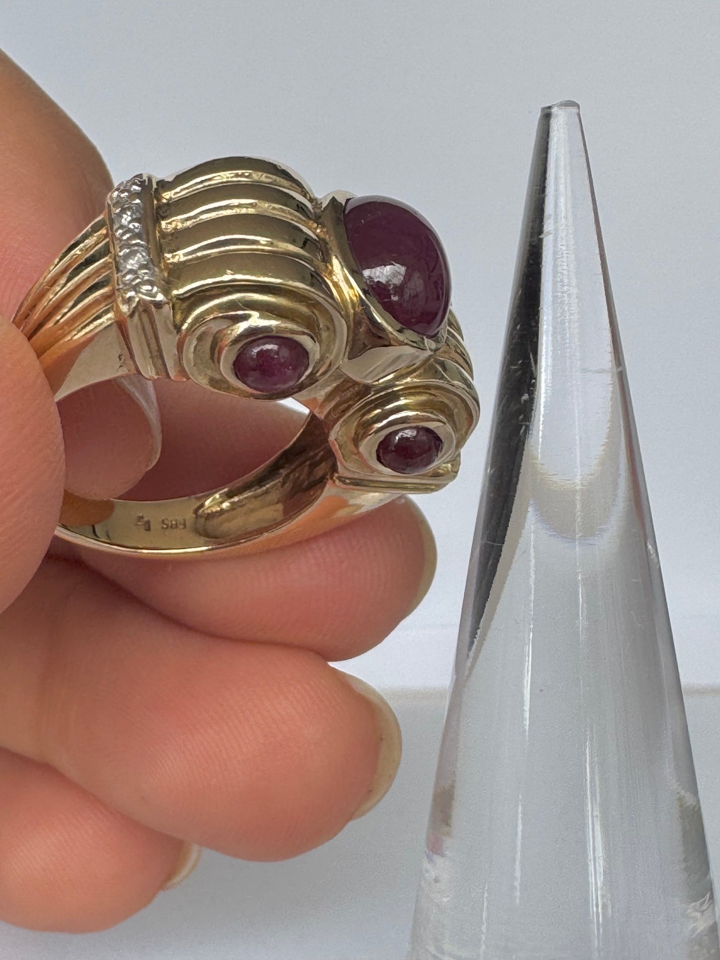 Cabochon Ruby & Diamond Ring