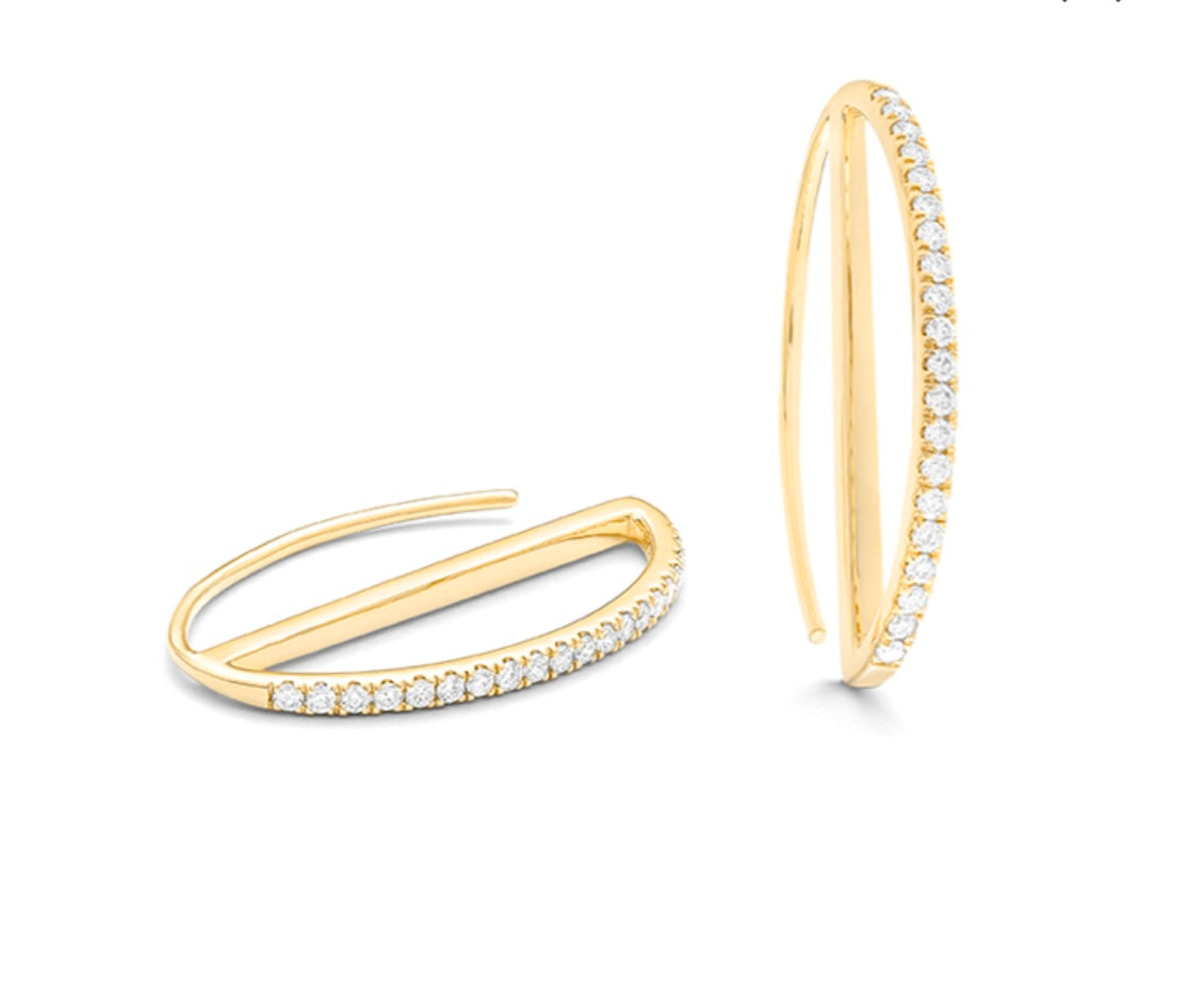 Medium Oval Geo Hoop Earring