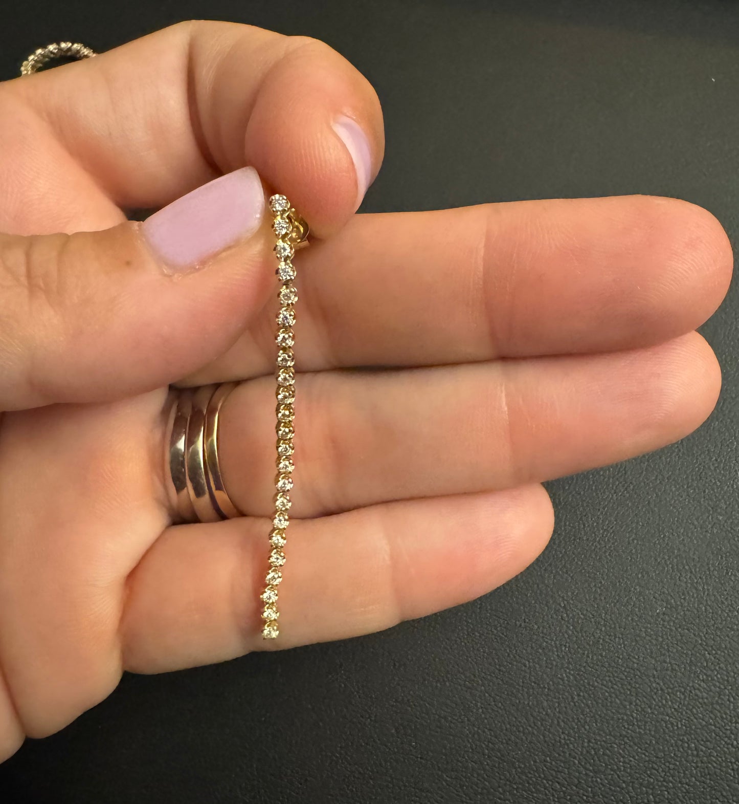 Linear Dangle Diamond Earrings
