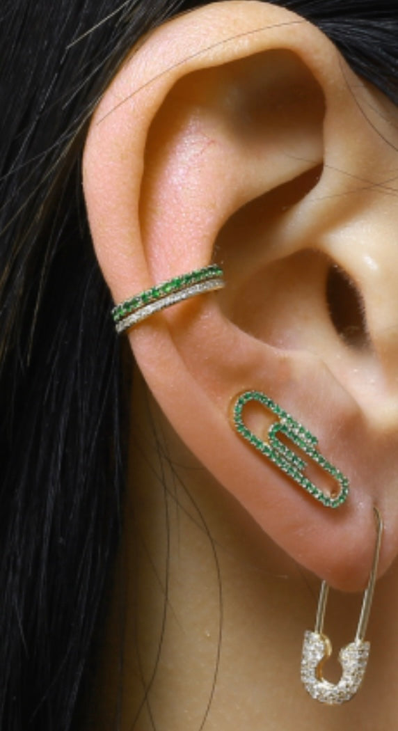 Single Diamond Earcuff White Gold