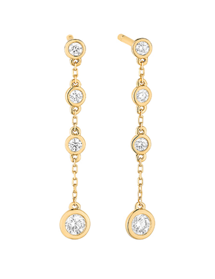 Bezel Set Diamond Opera Earring