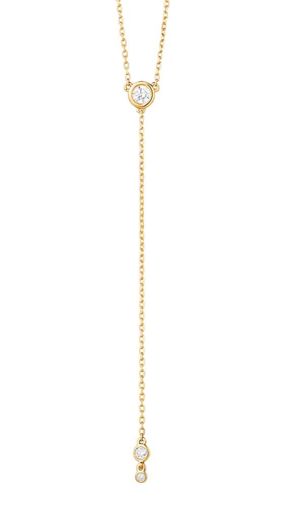 Lariat Necklace with Bezel-Set Diamonds