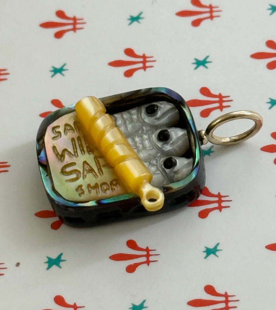 Sardine Tin Necklace Charm