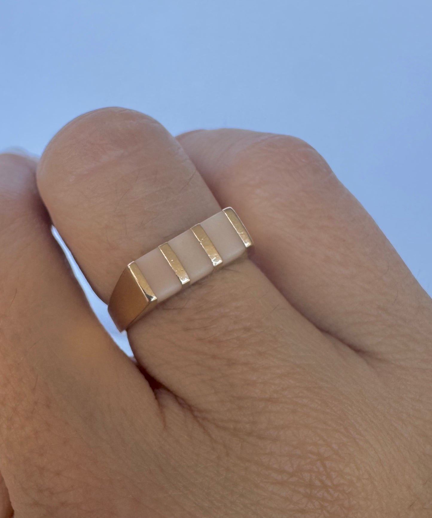 Pink Coral Square Top Ring