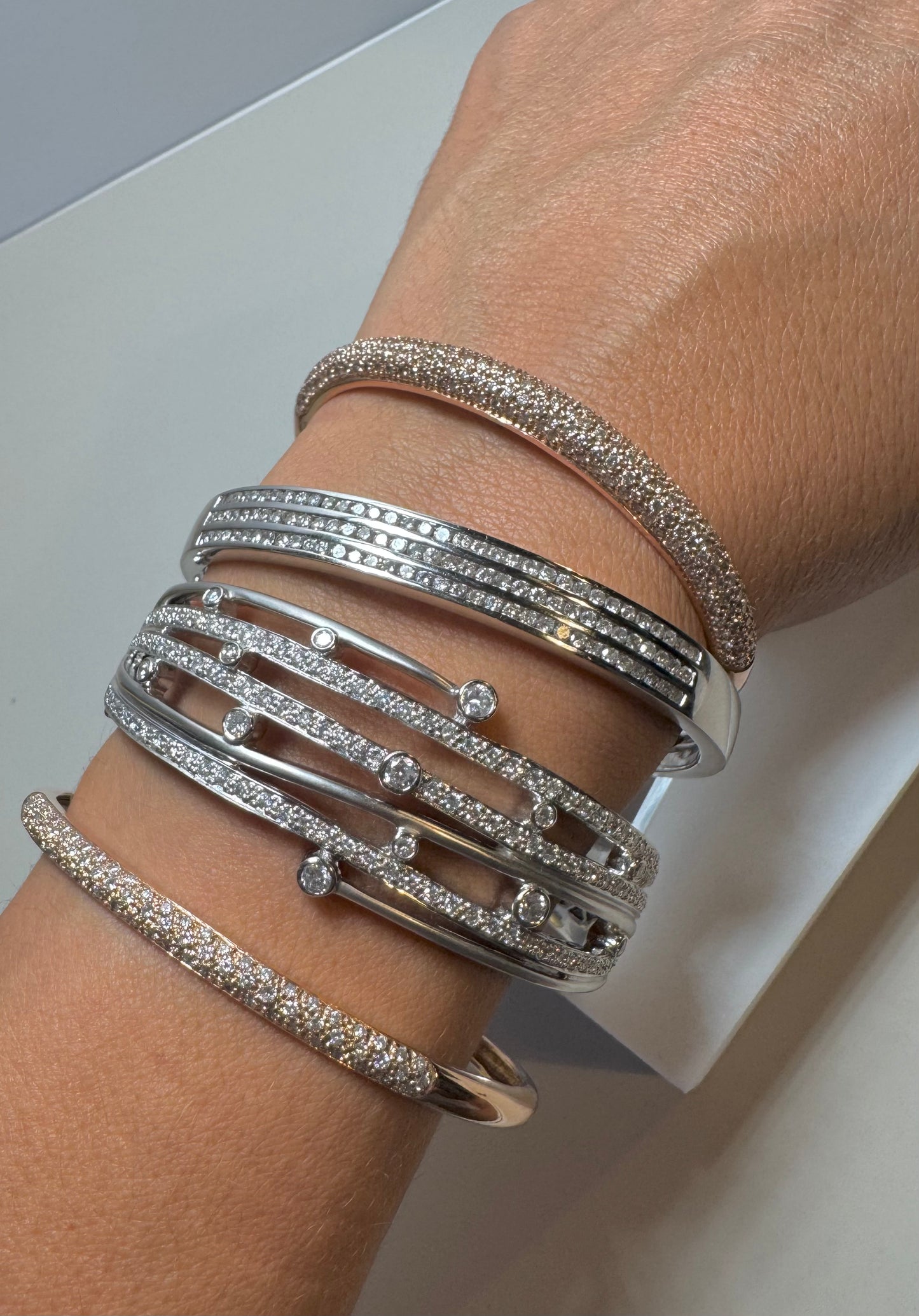 Wide Diamond Bangle