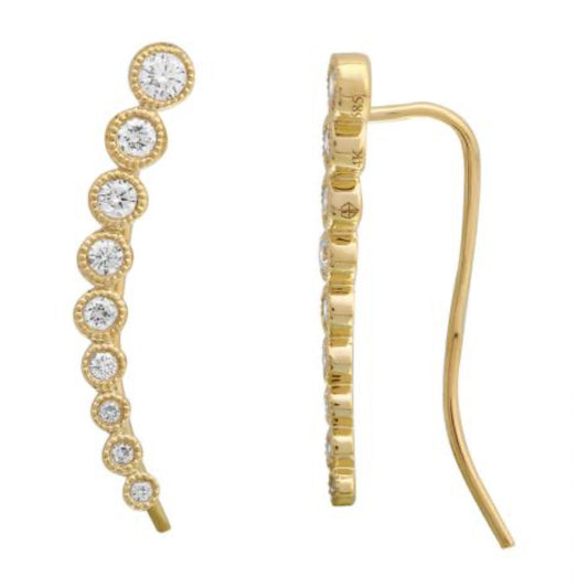 Diamond Dégradé Crawler Earrings