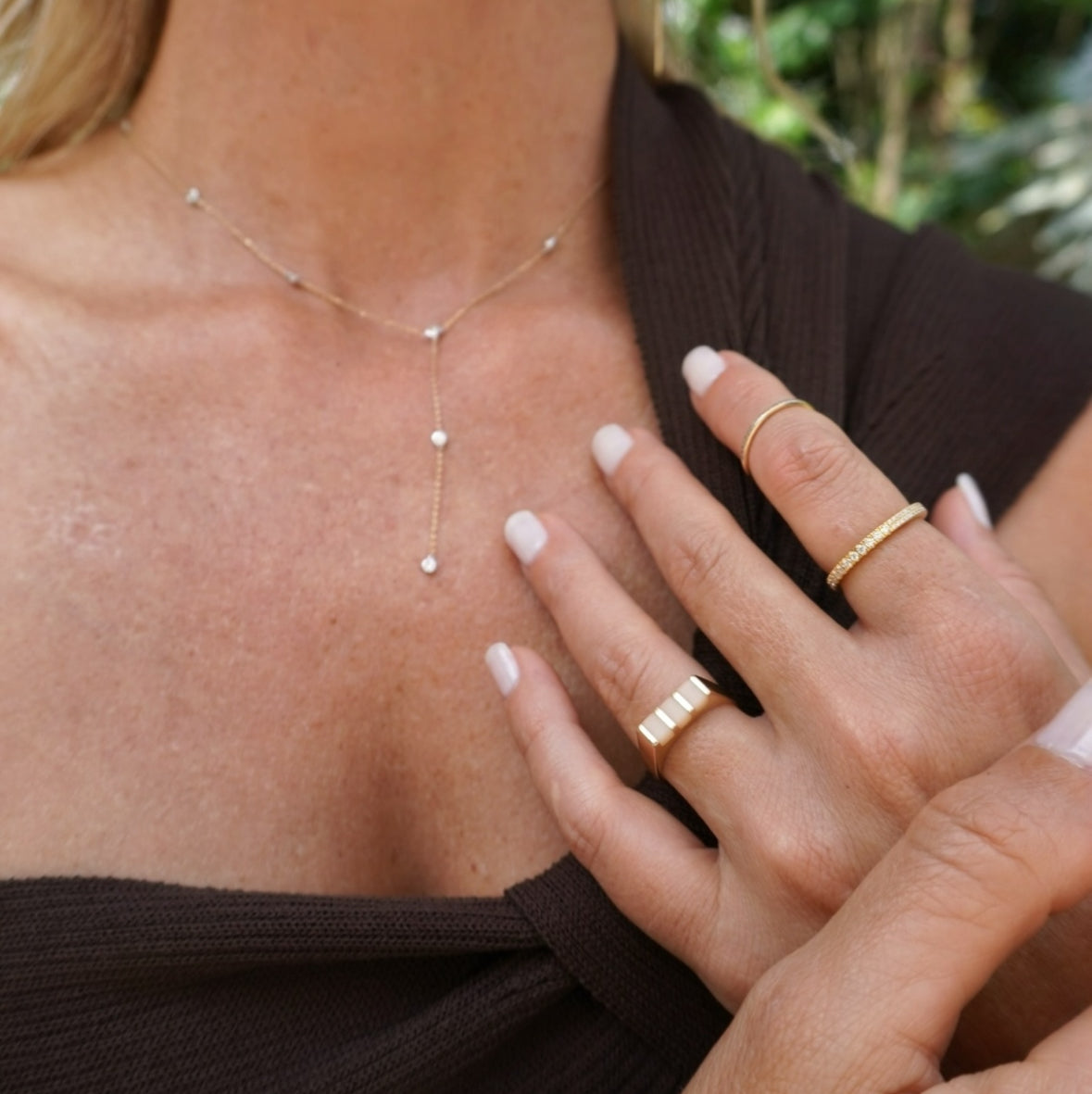 Bezel Set Diamond Necklace