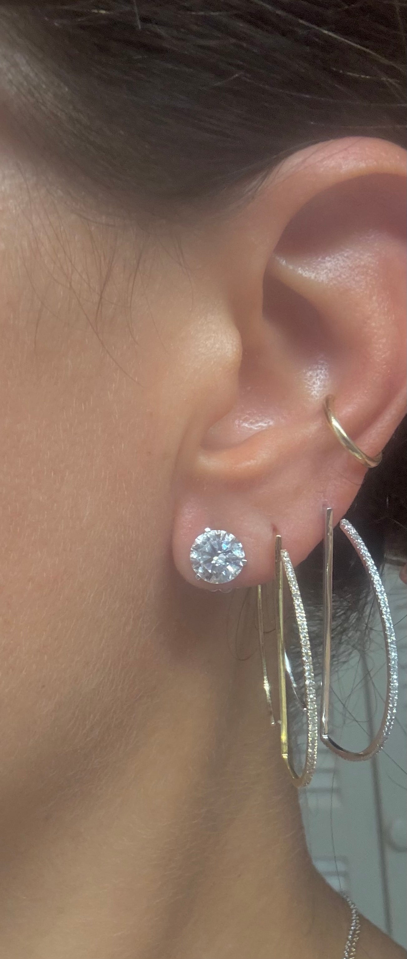 Large Diamond Geo Hoops
