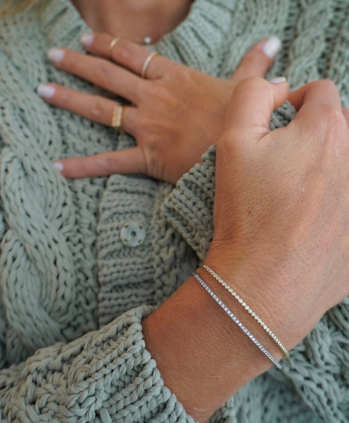 Two Tone Diamond Bangle