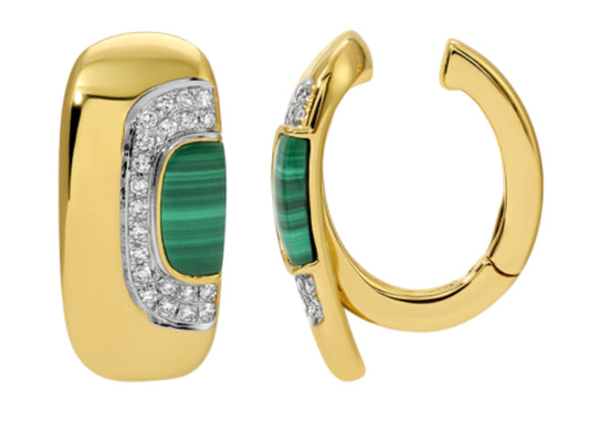 Malachite & Diamond Ear Cuff