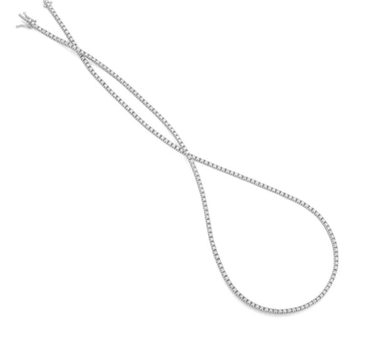 Straight Line Flexible Tennis Necklace  2.75