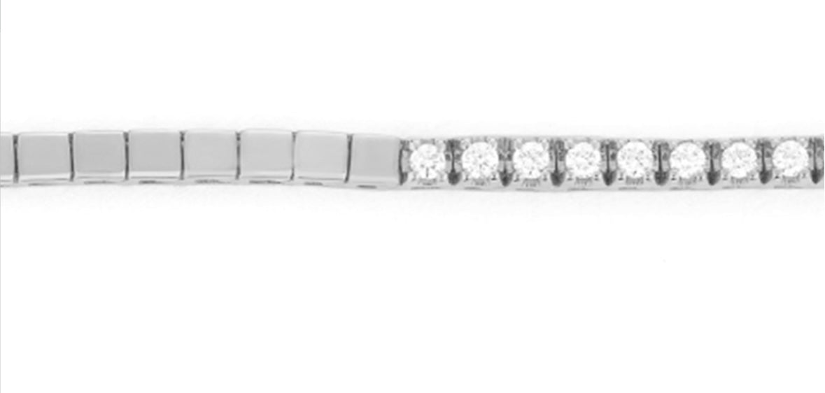 Half Way Tennis Necklace 18in. 3.00cts