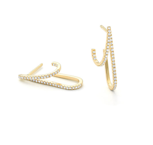 Double Diamond Row Earrings