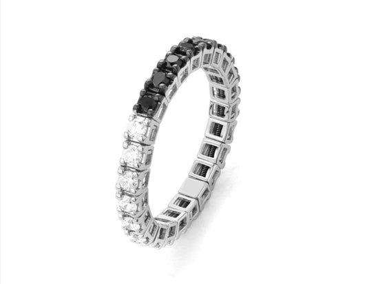 Black & White Diamond Stretch Ring