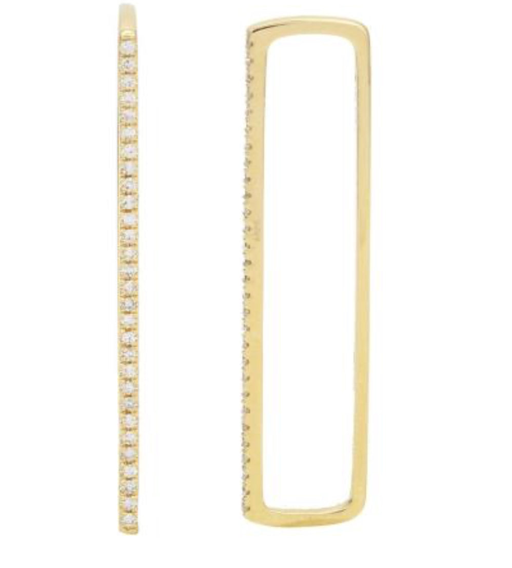 Linear Diamond Top Ear Cuff