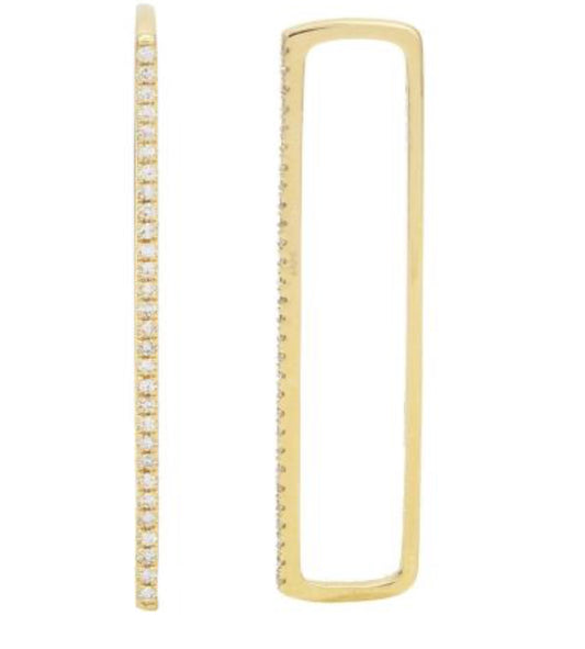 Linear Diamond Top Ear Cuff