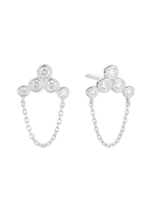 Cloud Chain Diamond Earrings WG