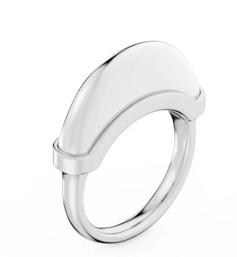 Large Silver Luna Ring - Rhodium Plated Sterling Silver