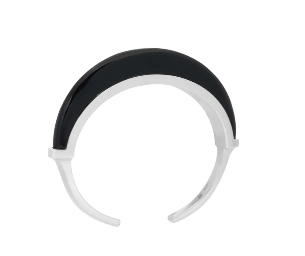 Luna Cuff - Silver & Black Onyx