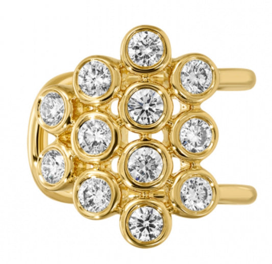 Bezel Cloud Diamond Earcuff Earring