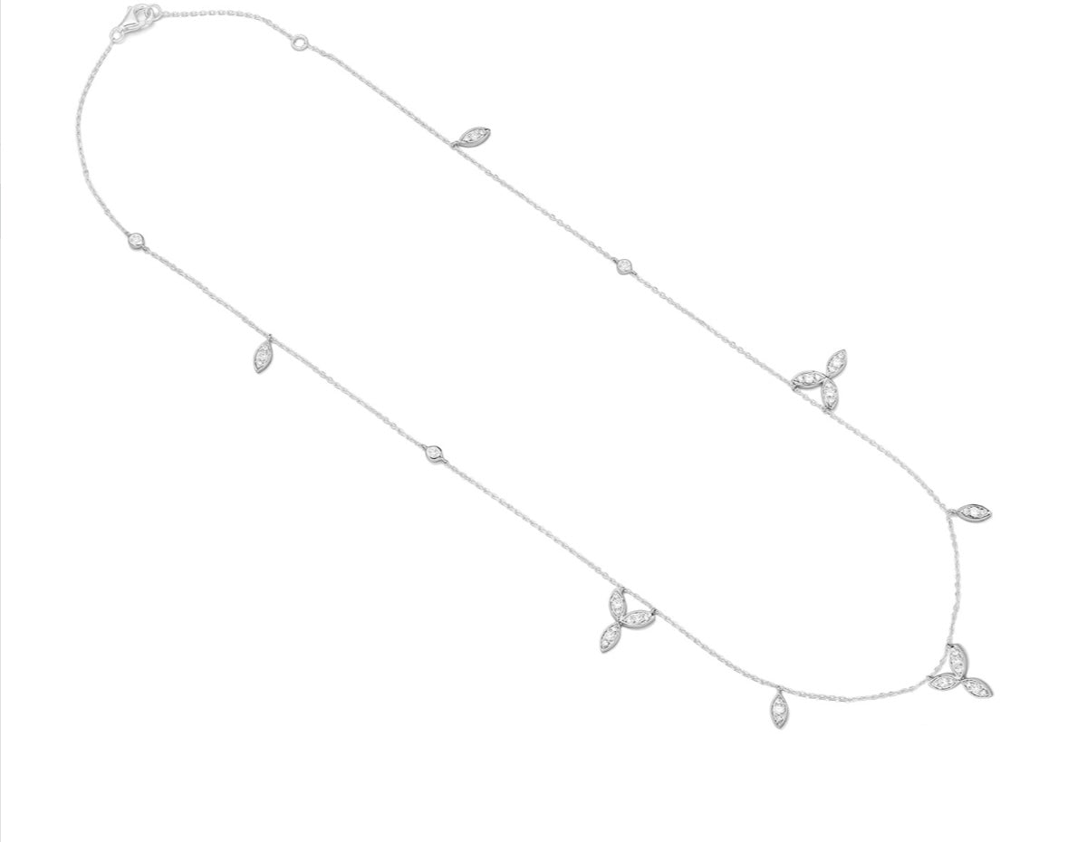 Floating Diamond Petals Necklace