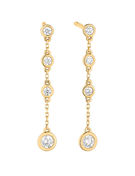 Bezel Set Diamond Opera Earring