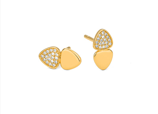 Rounded Triangle Stud Earrings