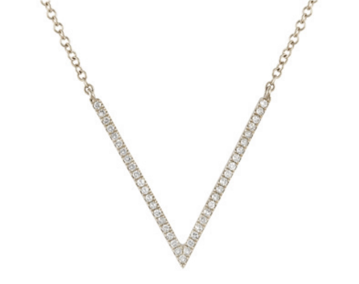 Small Open Triangle Diamond Necklace