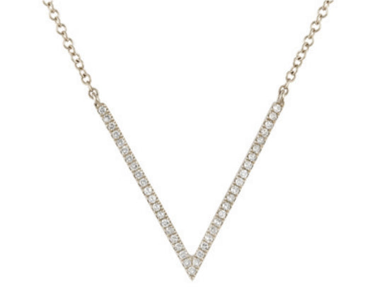 Small Open Triangle Diamond Necklace