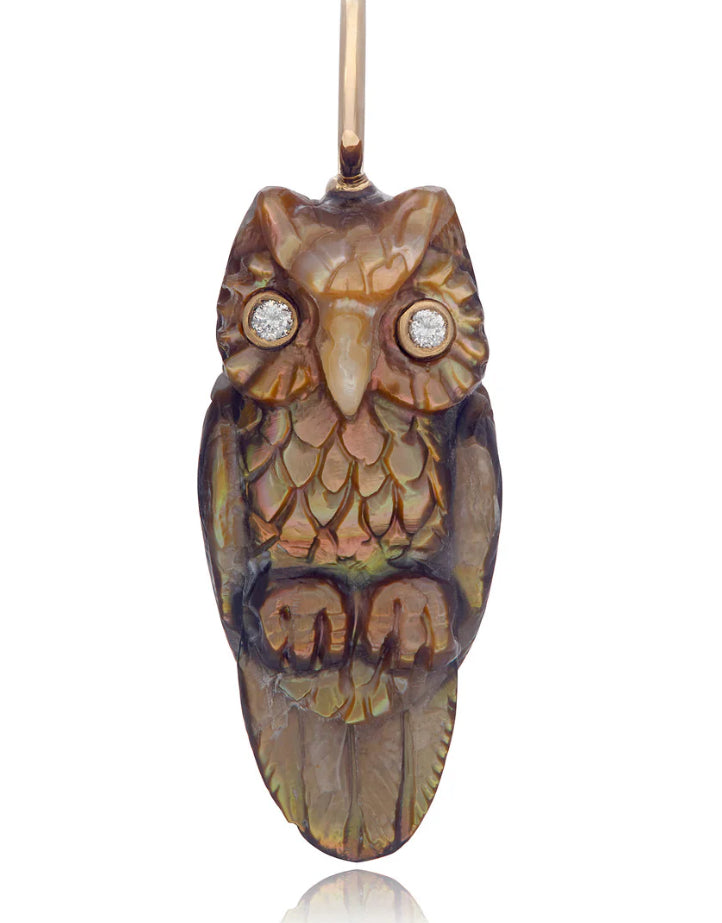 Copperish-Brown Owl Necklace Charm