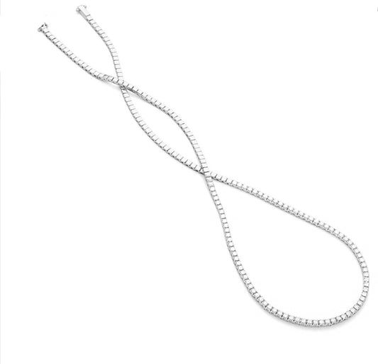 Half Way Tennis Necklace 18in. 3.00cts