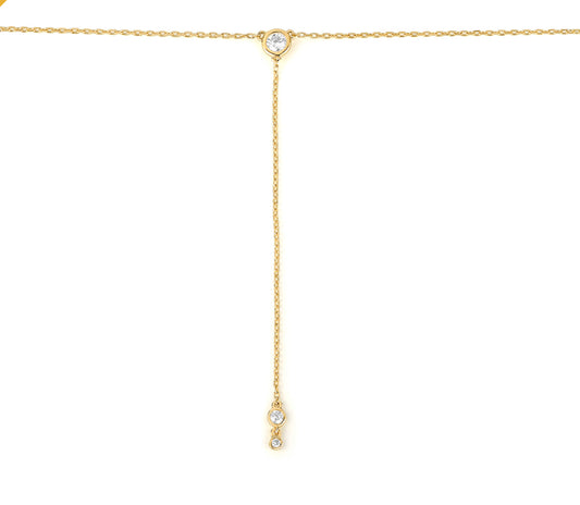 Lariat Necklace with Bezel-Set Diamonds