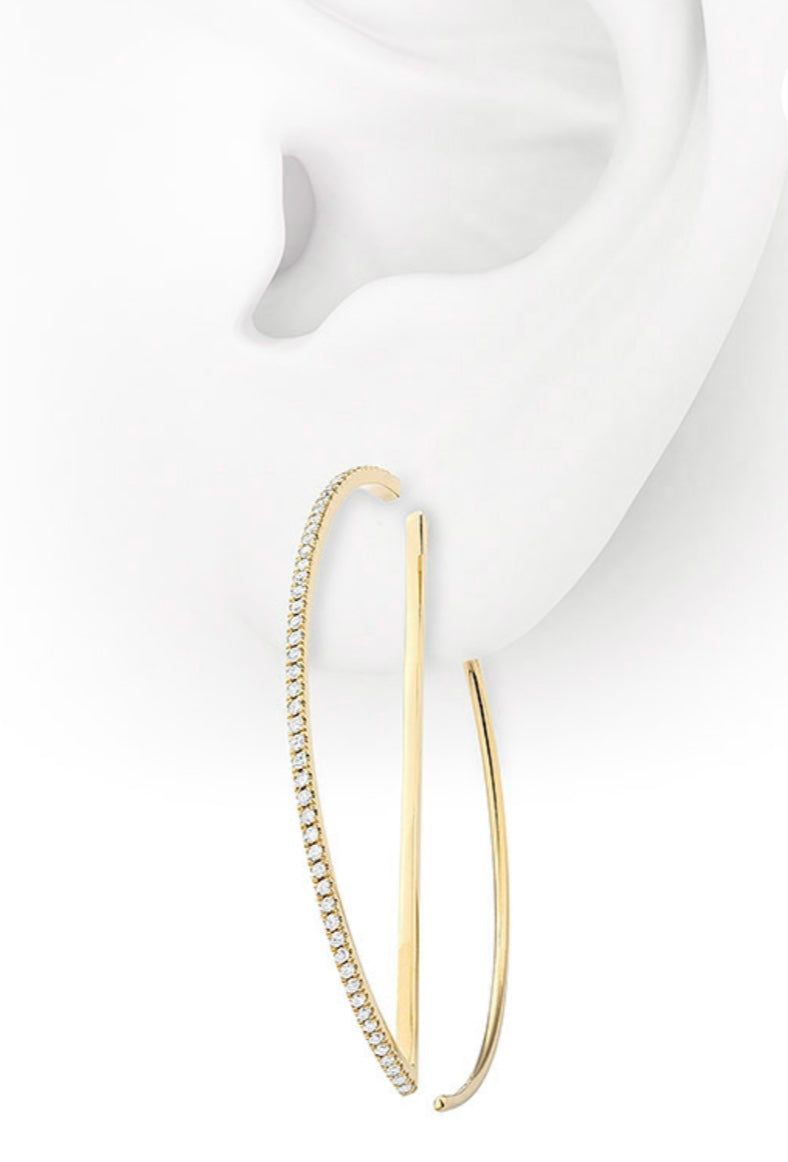 Large Diamond Geo Hoops