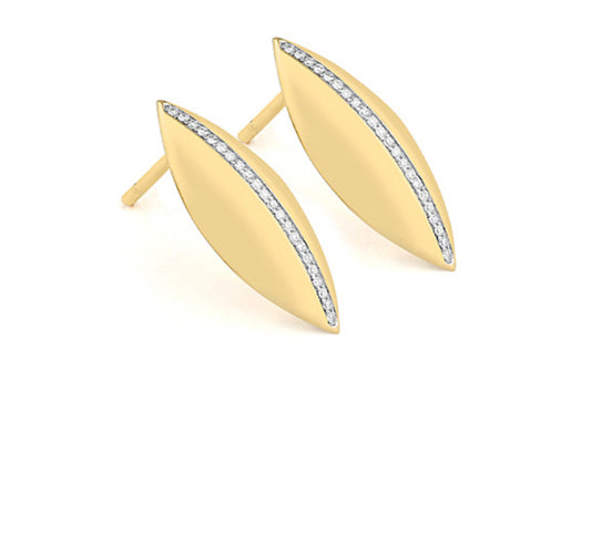 Leaf Line Diamond Earrings