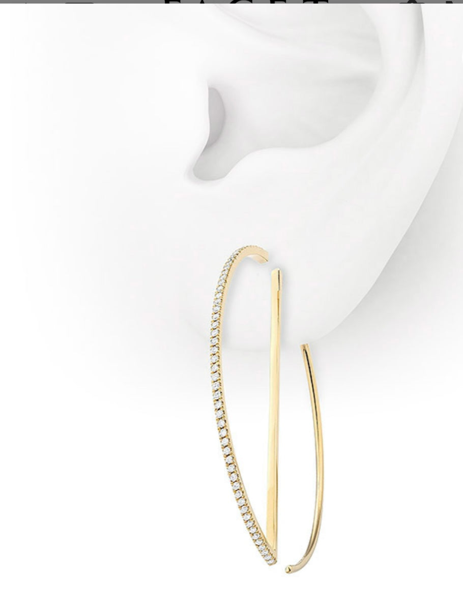 Geometric Hoops Large in Yellow Gold
