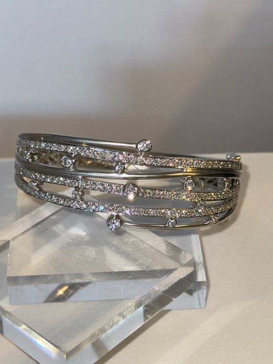 Wide Diamond Bangle