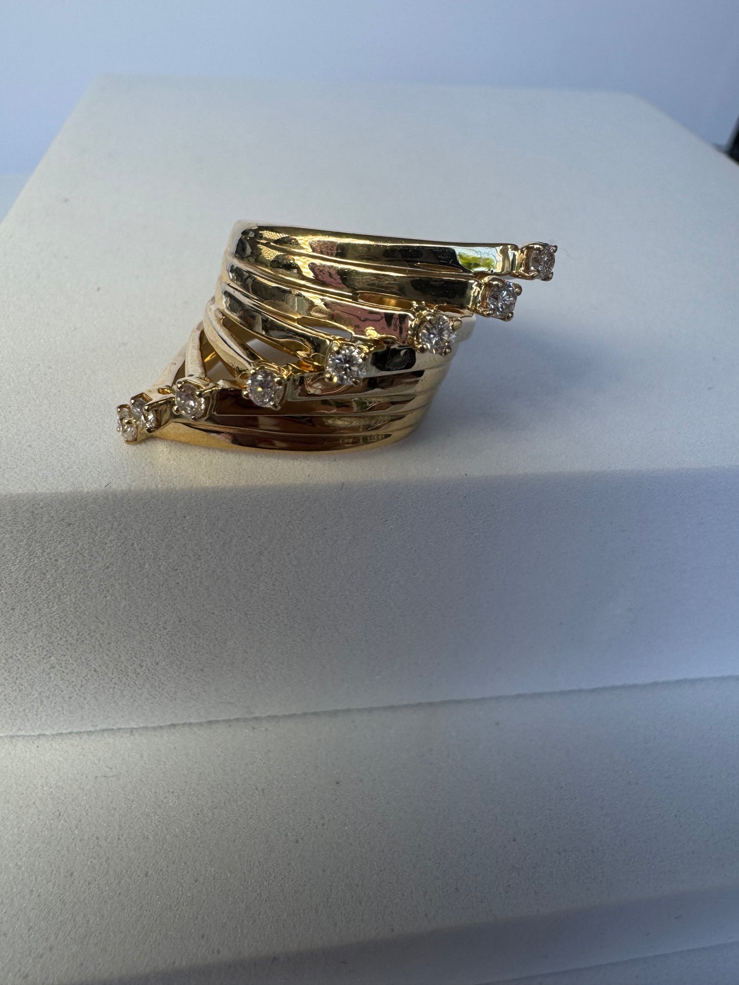Open Fan Diamond Ring 18k Gold